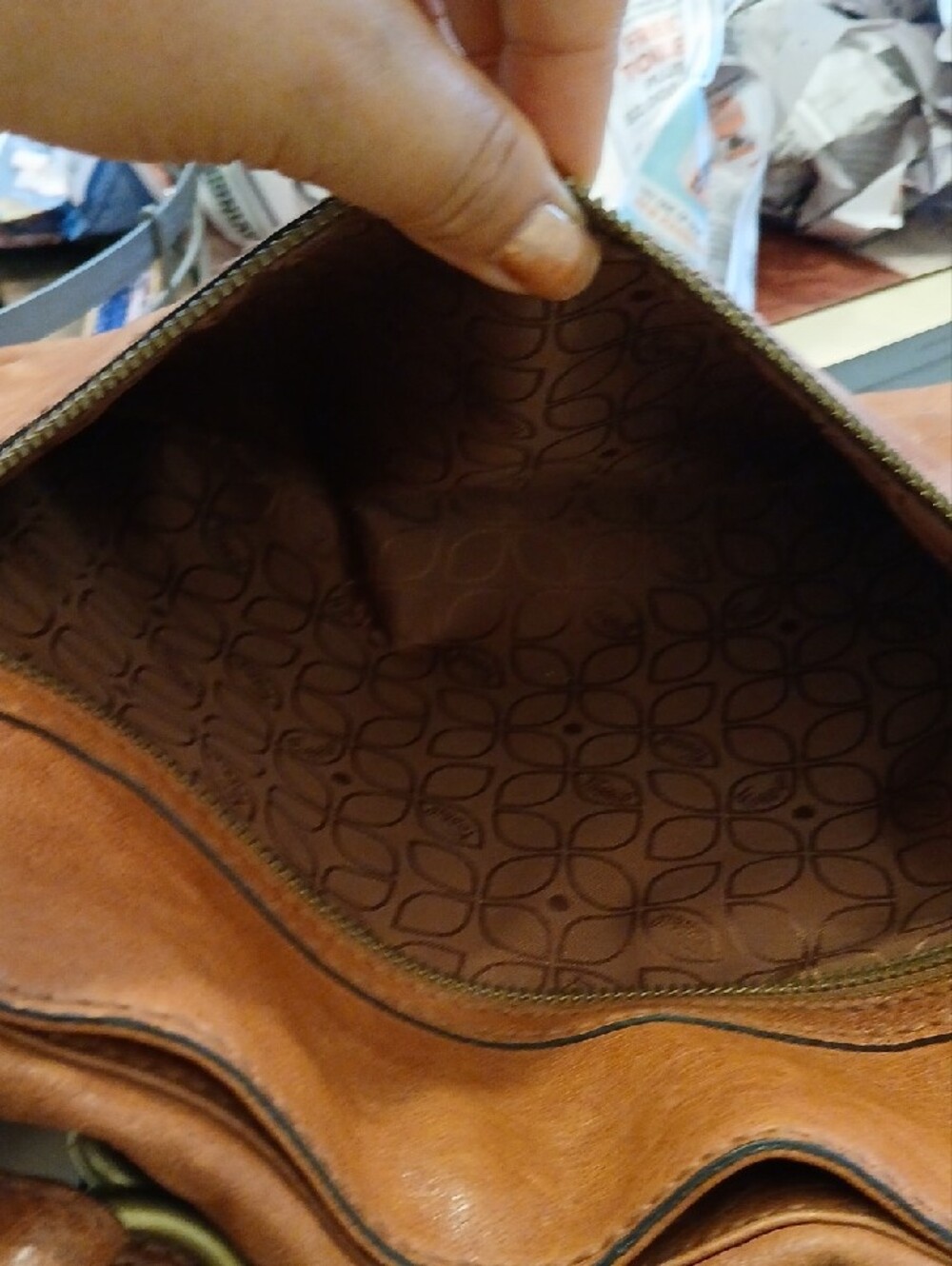 Fossil Leather Shoulder Bag - Cognac - Picture 10 of 10